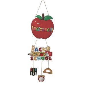 Welcome Back to School Wooden Hanging Sign for Classroom New